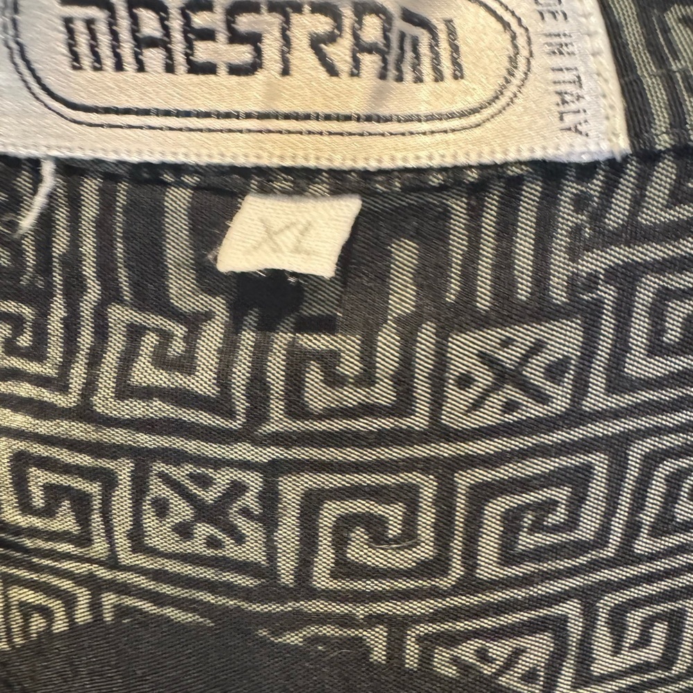 Maestrami Black Gold Pattern Dress Shirt Italy - Picture 2 of 4